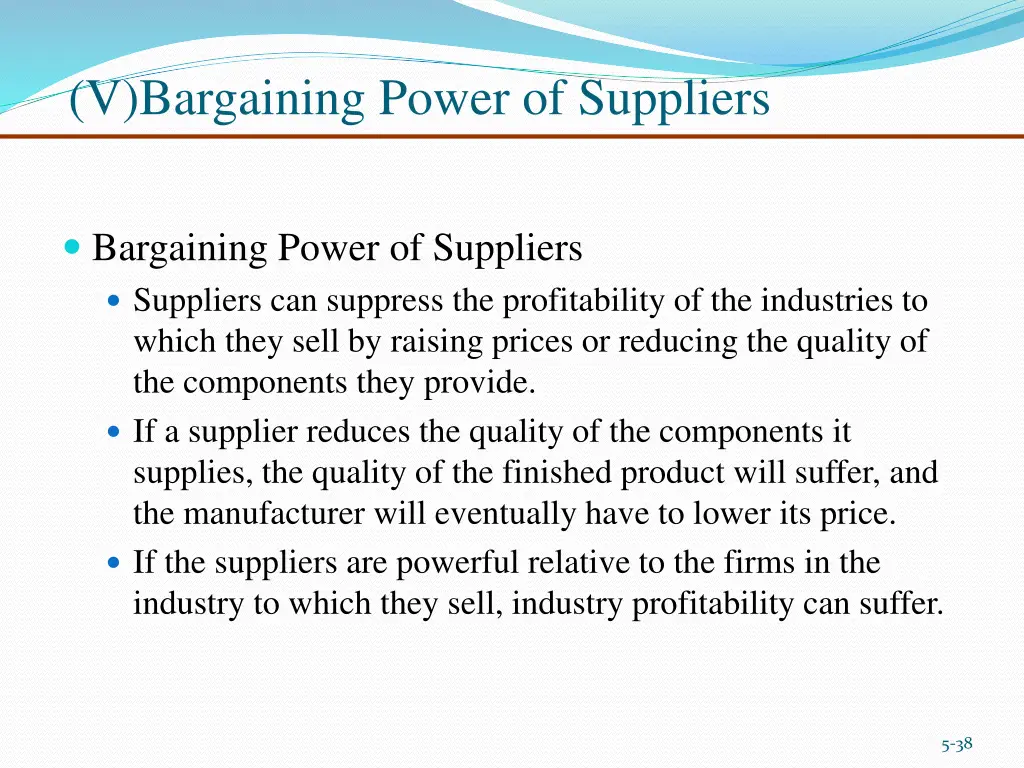 v bargaining power of suppliers