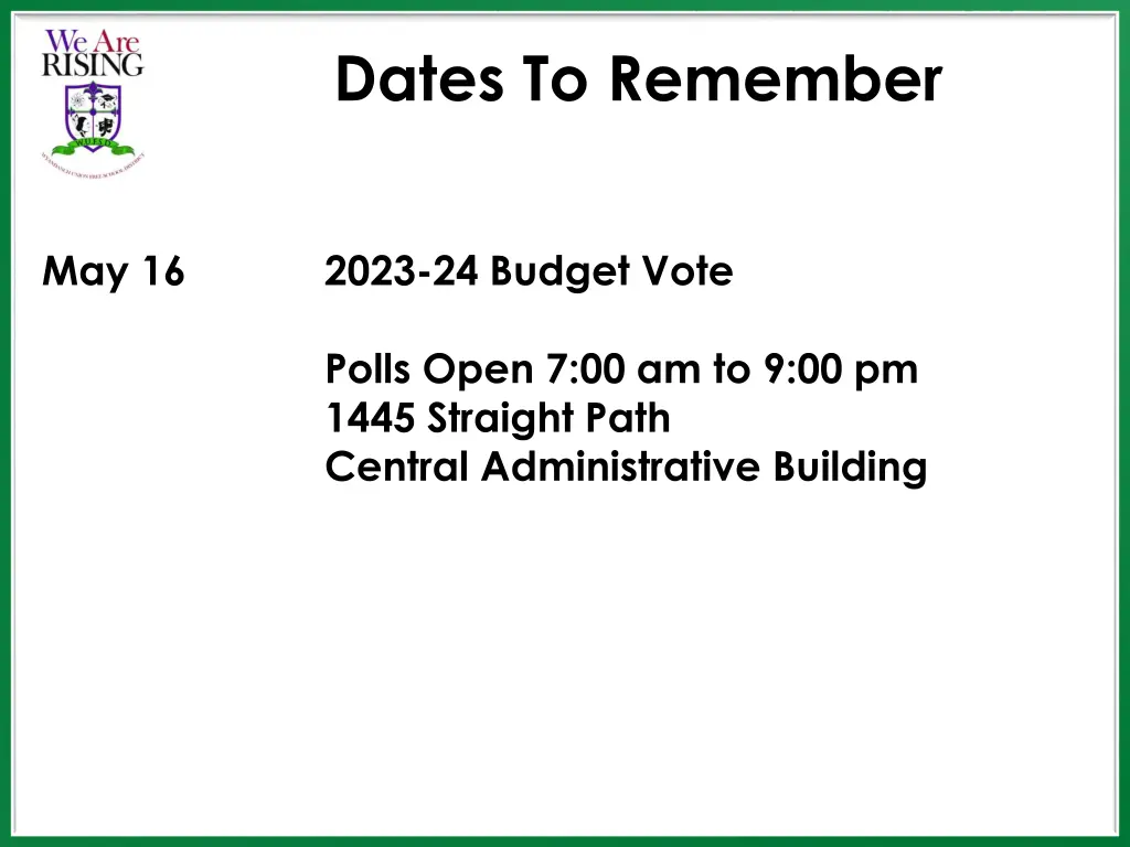 dates to remember