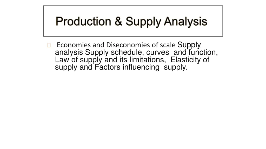 economies and diseconomies of scale supply