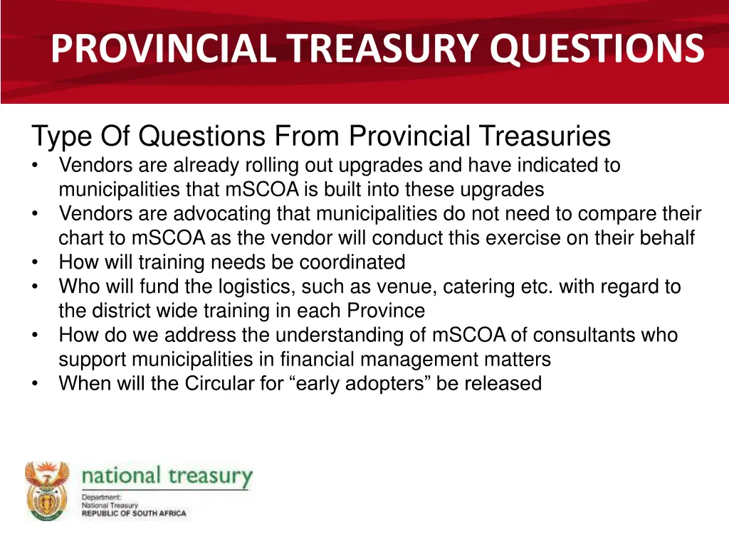 provincial treasury questions