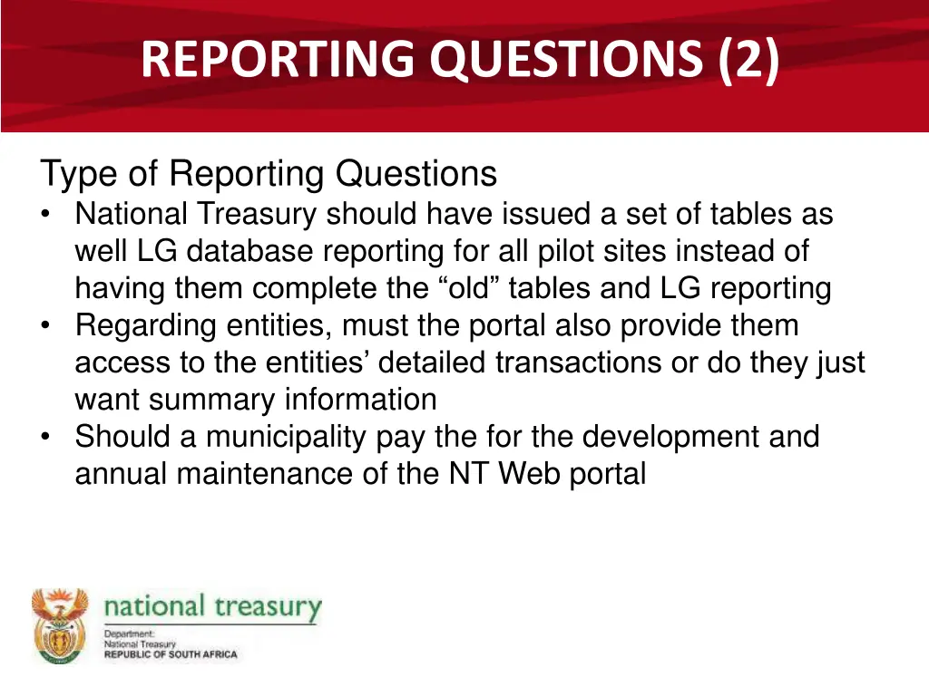reporting questions 2