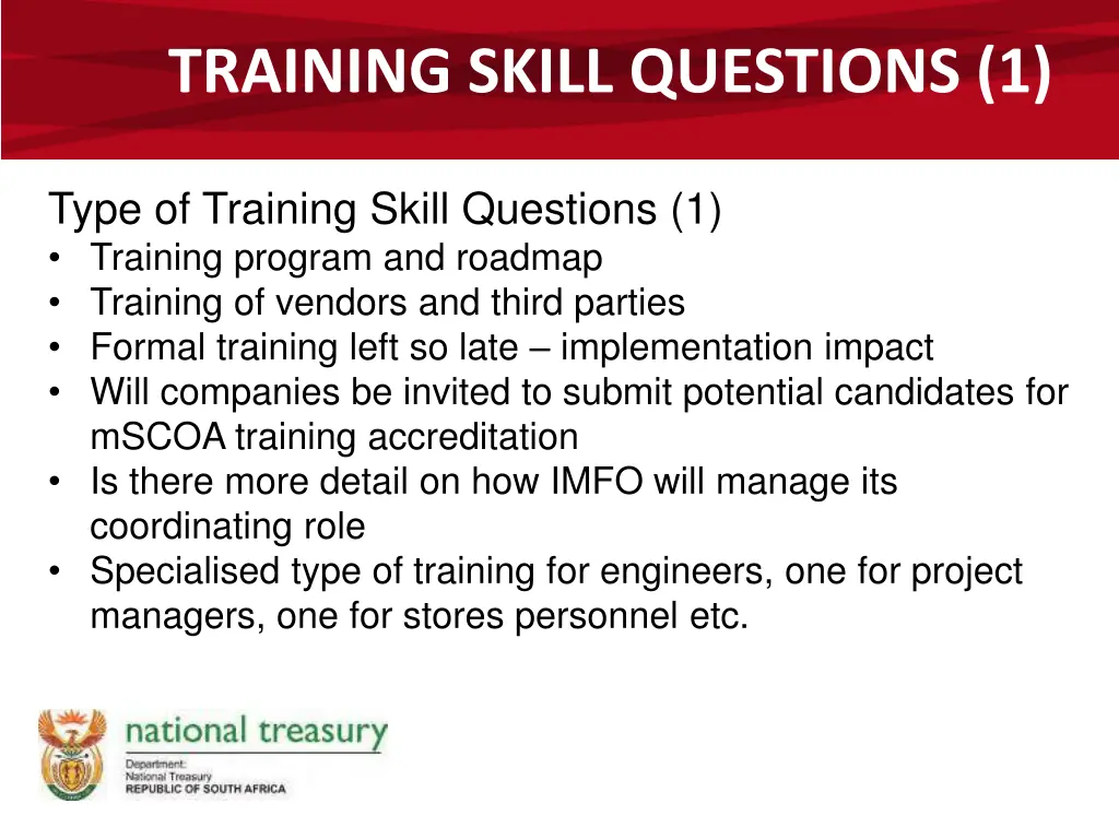 training skill questions 1