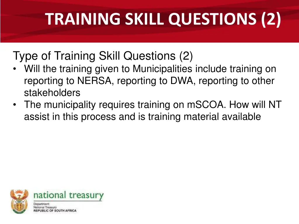 training skill questions 2