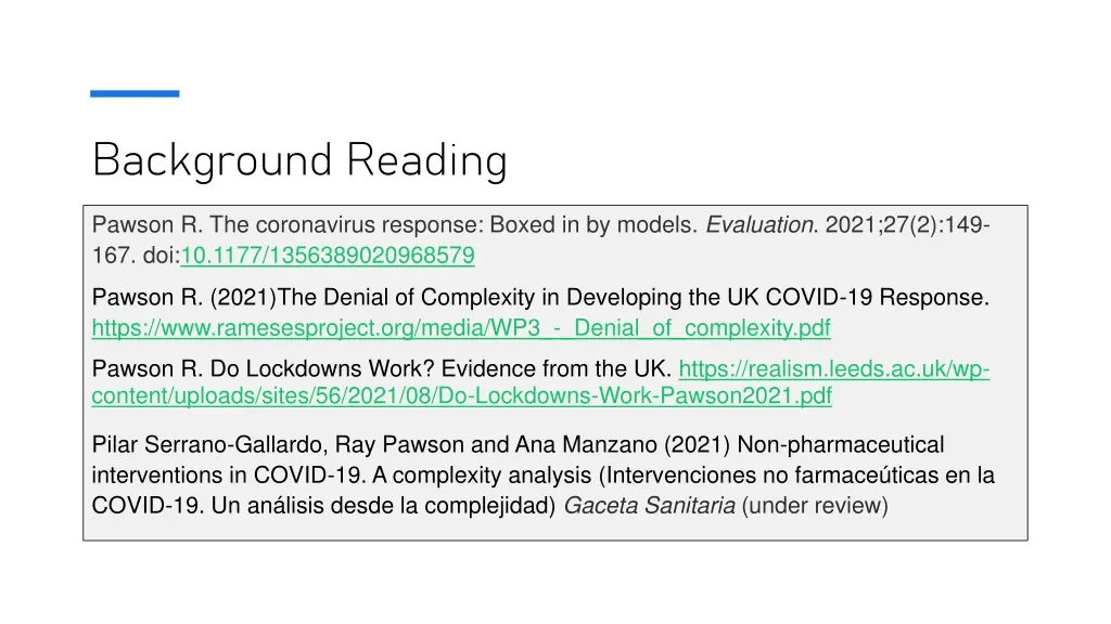 background reading