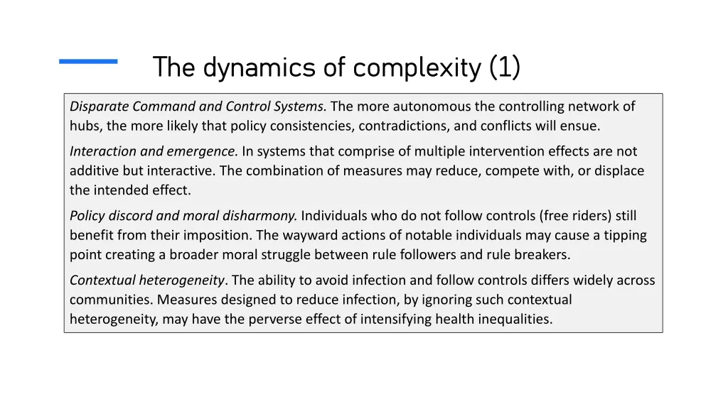 the dynamics of complexity 1 the dynamics