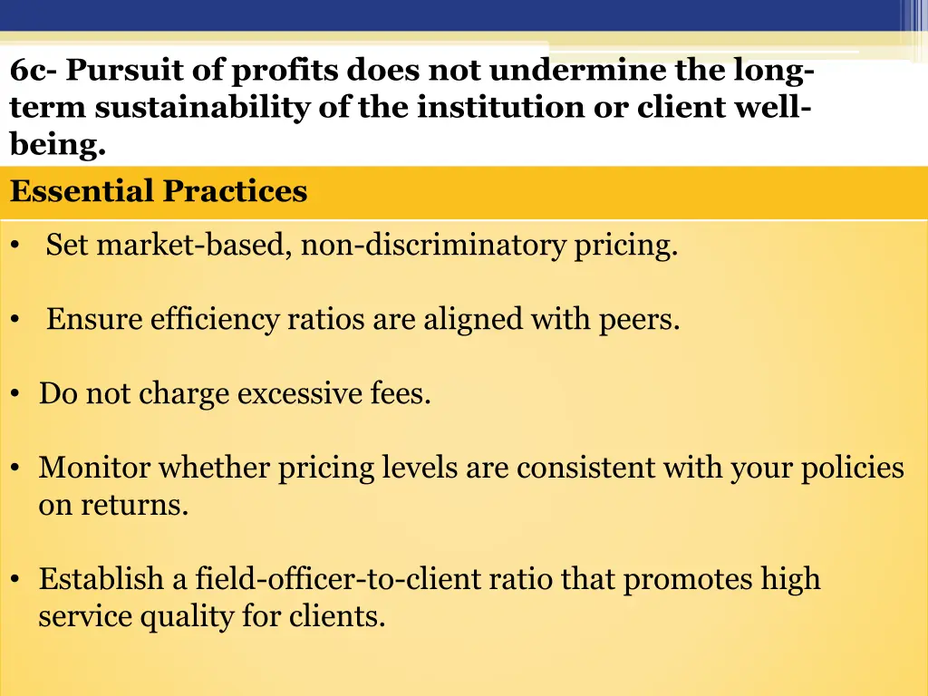 6c pursuit of profits does not undermine the long
