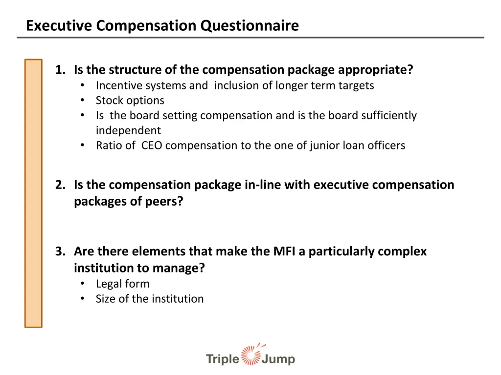 executive compensation questionnaire