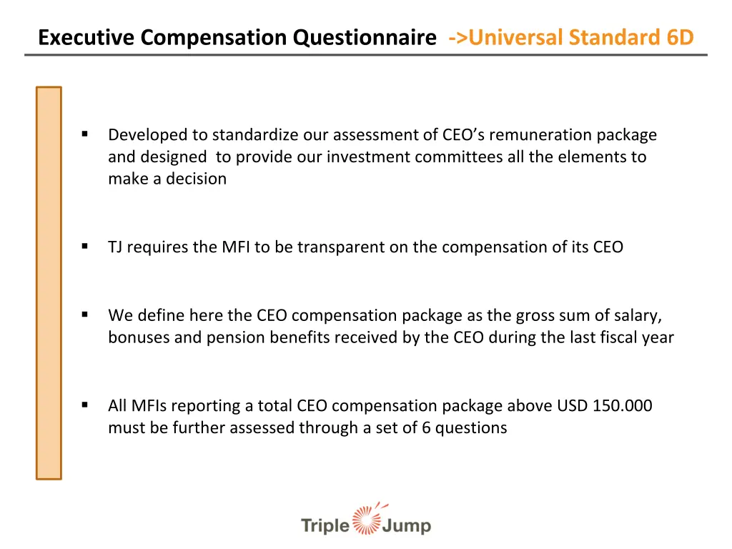 executive compensation questionnaire universal