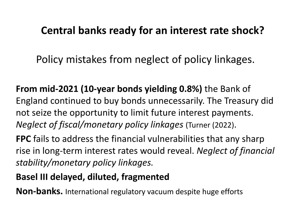 central banks ready for an interest rate shock