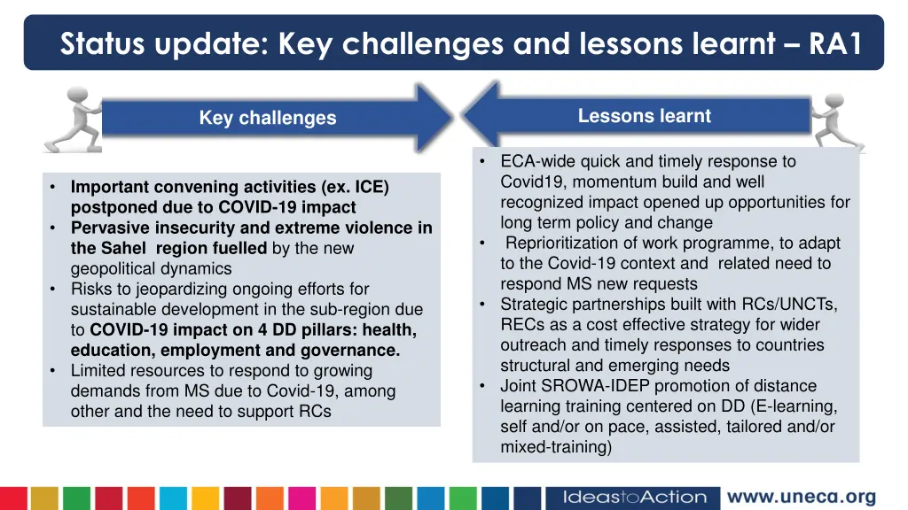 status update key challenges and lessons learnt