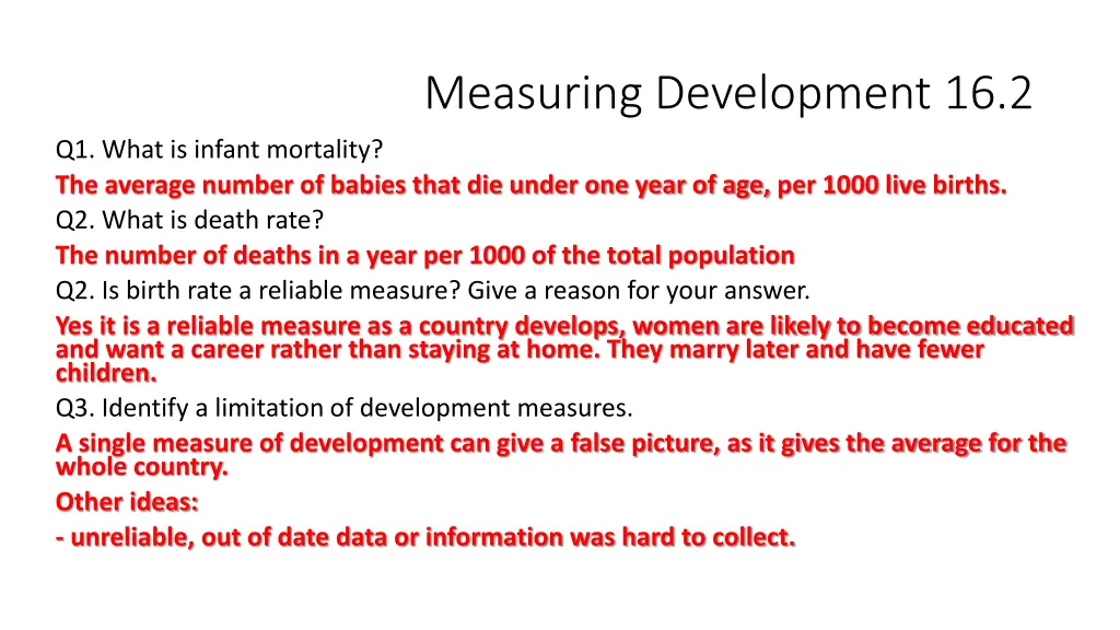 measuring development 16 2 1