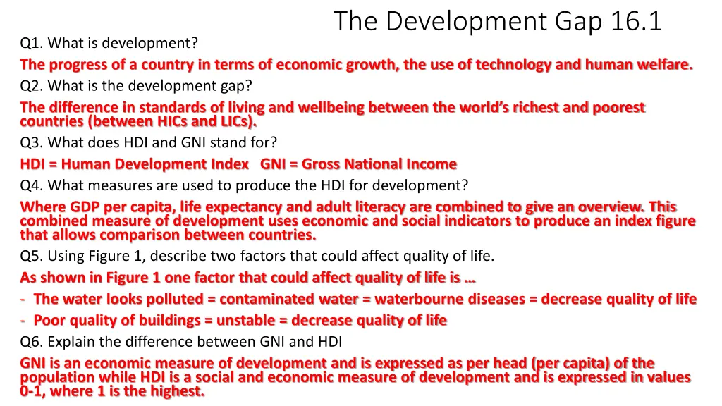 the development gap 16 1