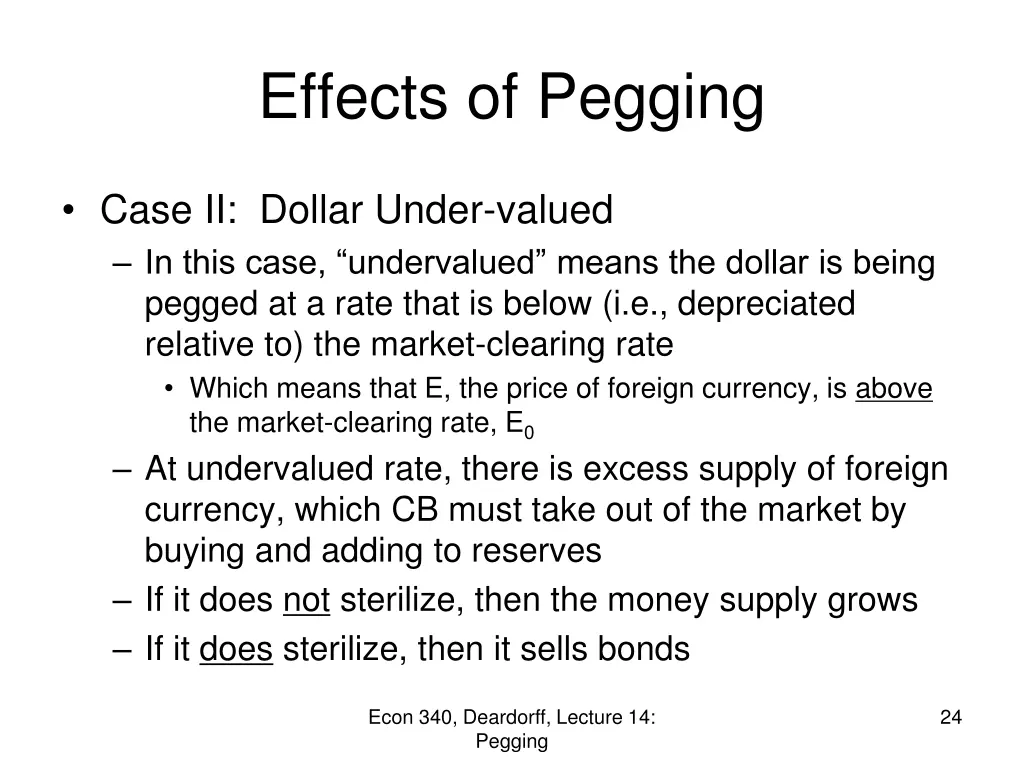effects of pegging 3