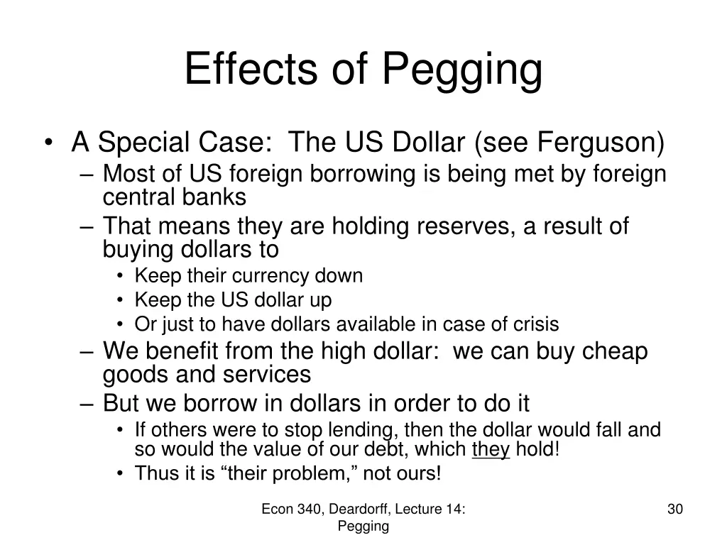effects of pegging 9