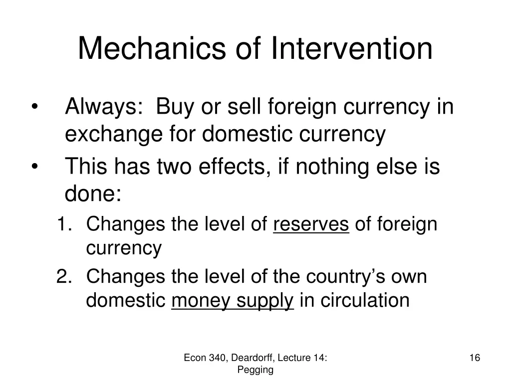 mechanics of intervention