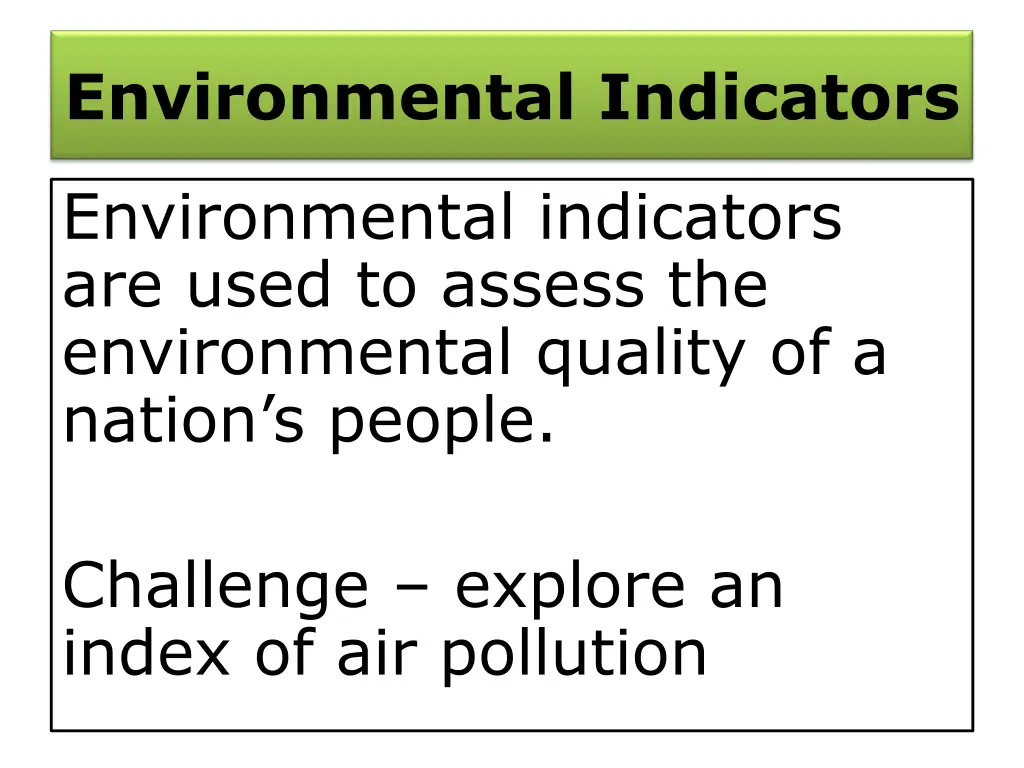 environmental indicators