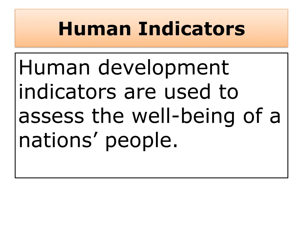 human indicators