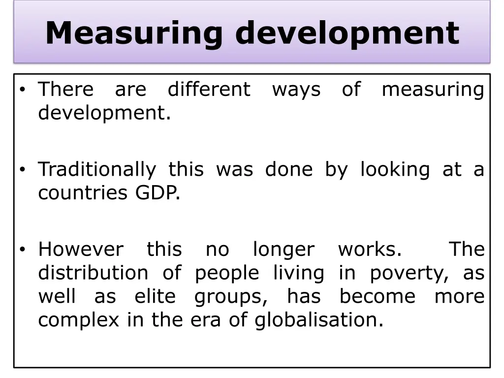 measuring development