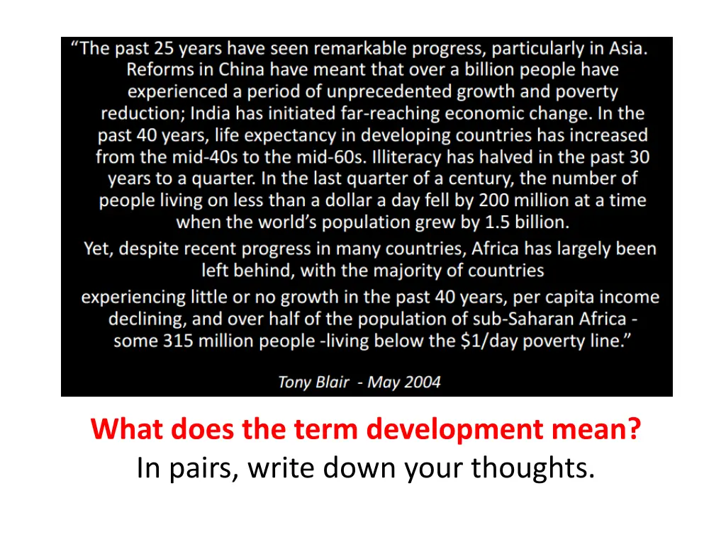 what does the term development mean in pairs