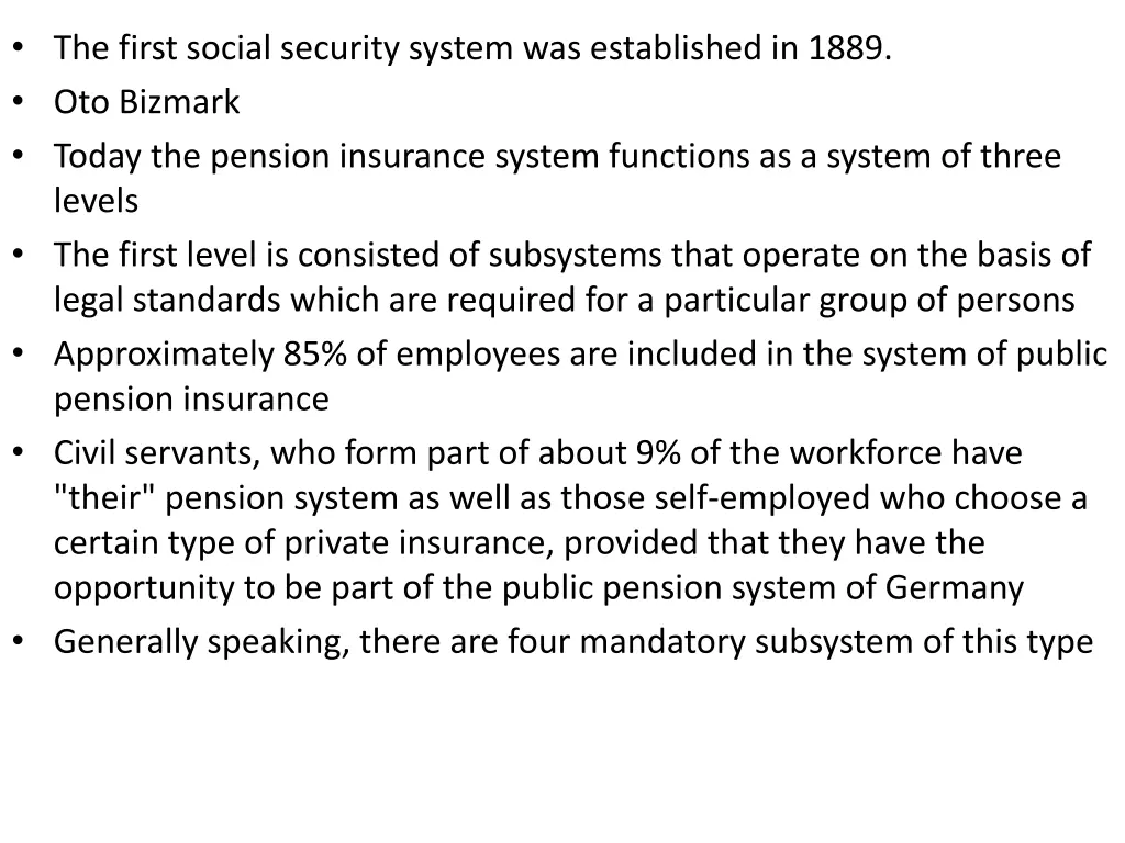 the first social security system was established