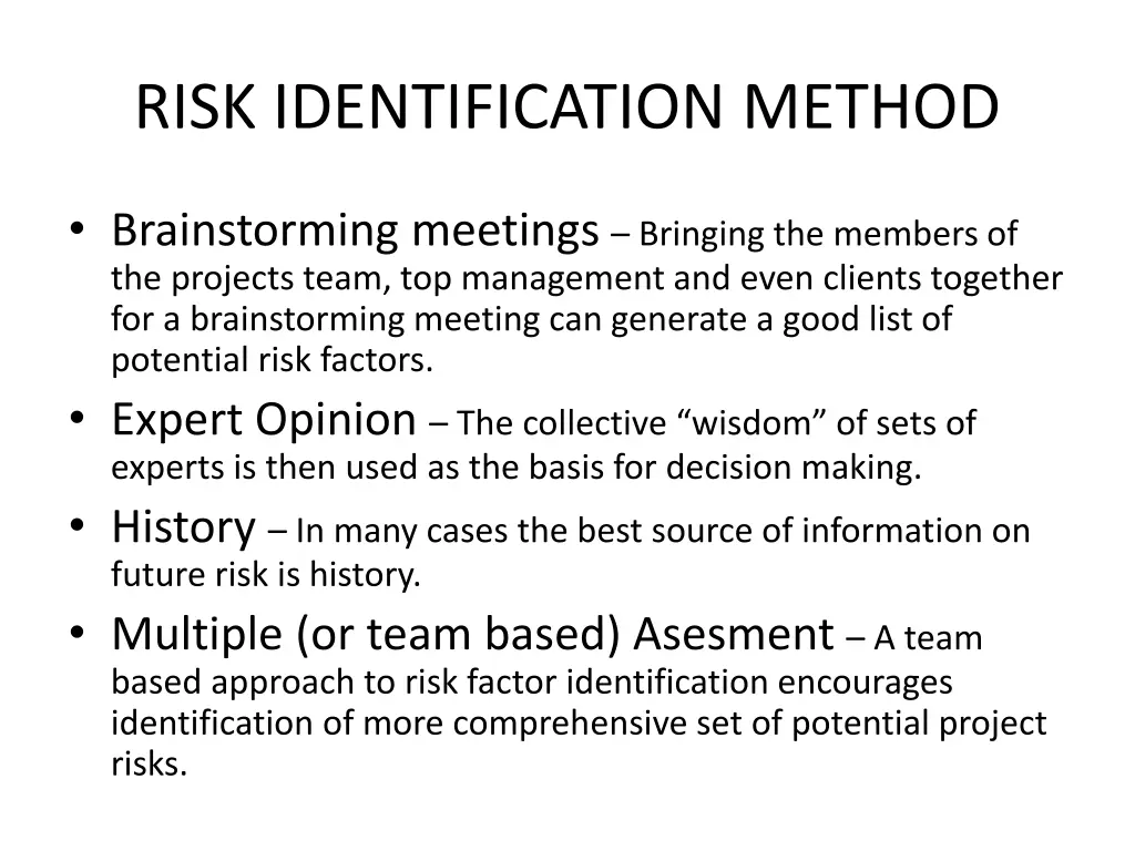 risk identification method