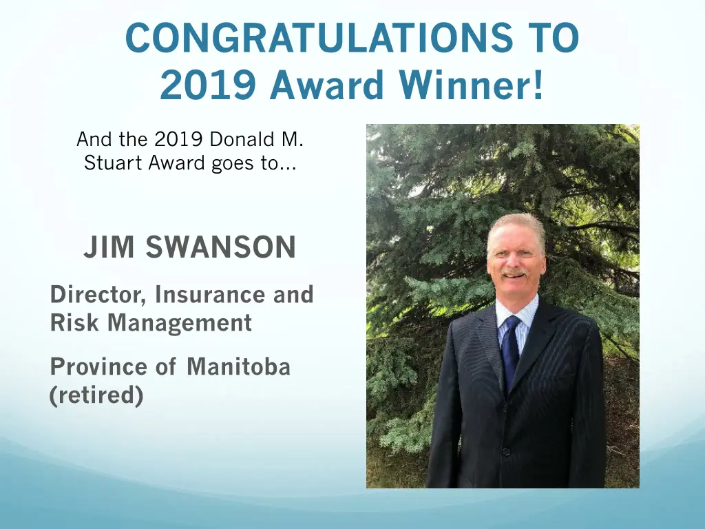 congratulations to 2019 award winner