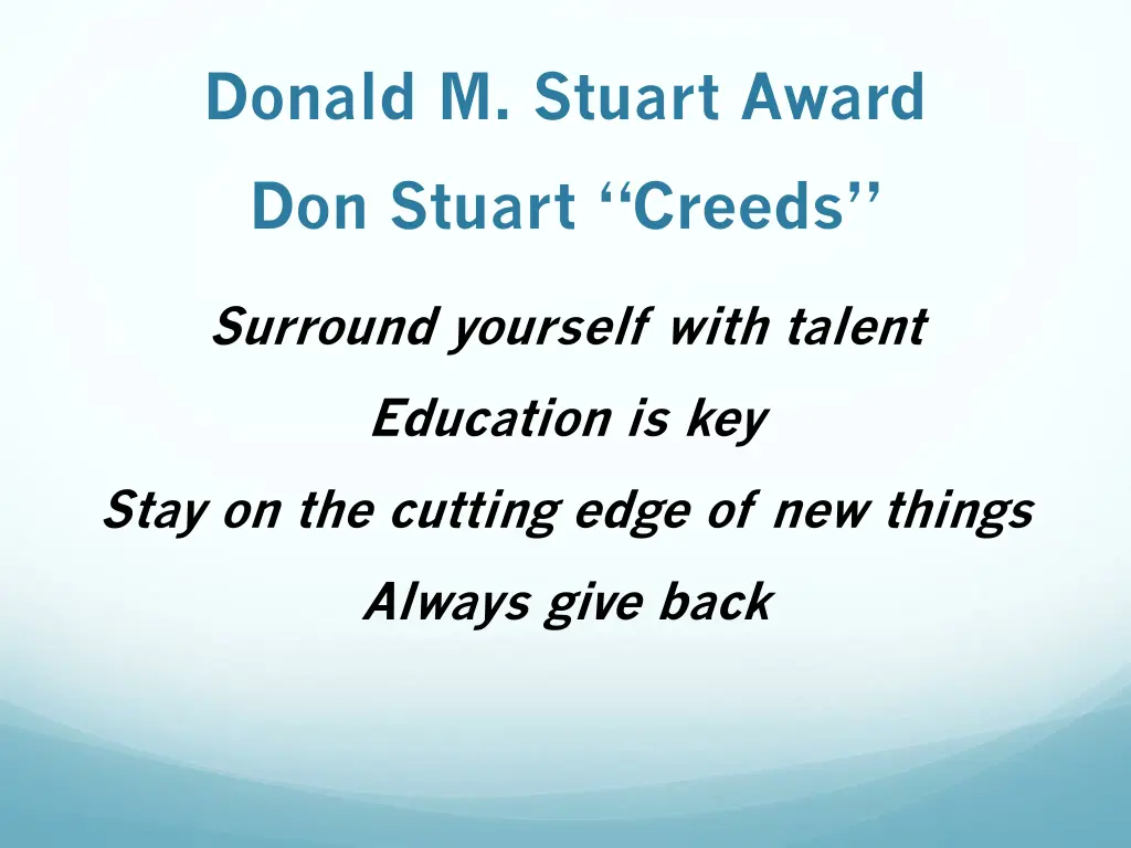 donald m stuart award 1