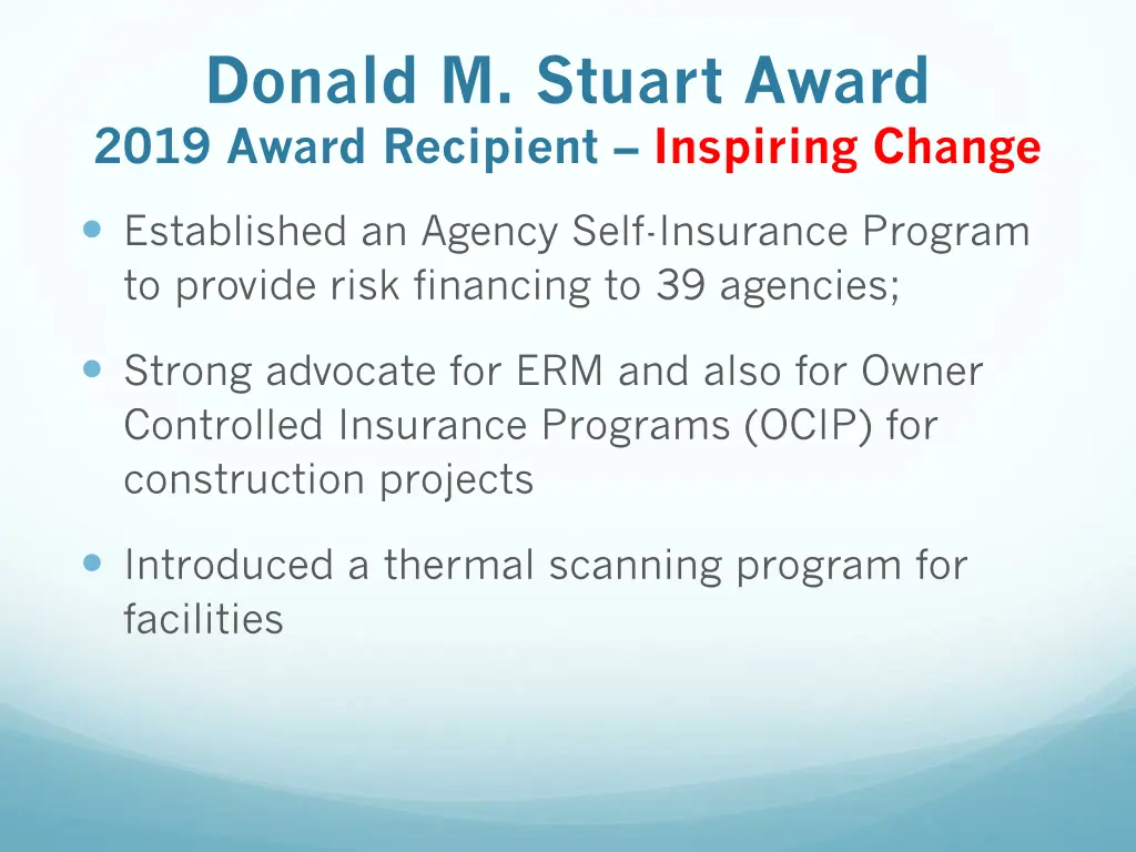 donald m stuart award 2019 award recipient 2