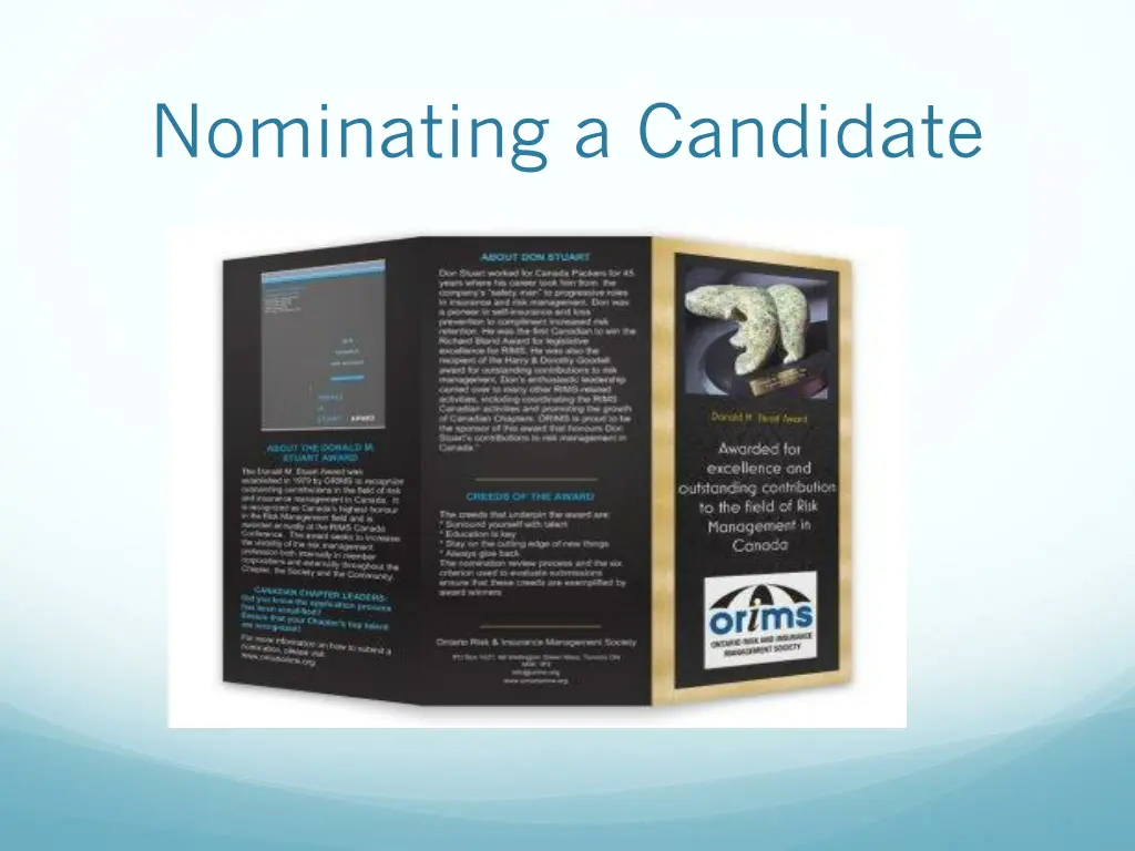 nominating a candidate