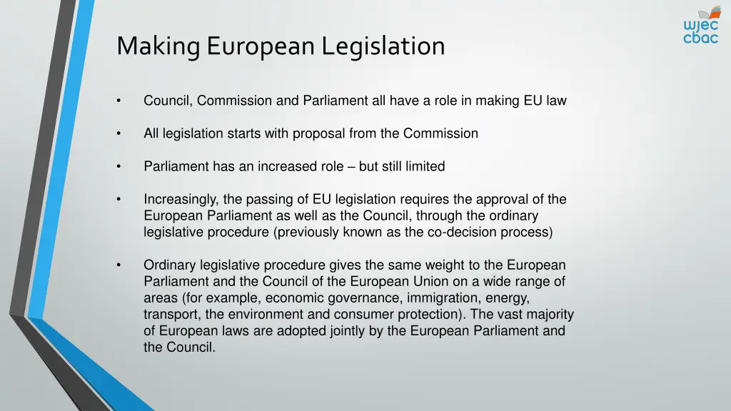 making european legislation