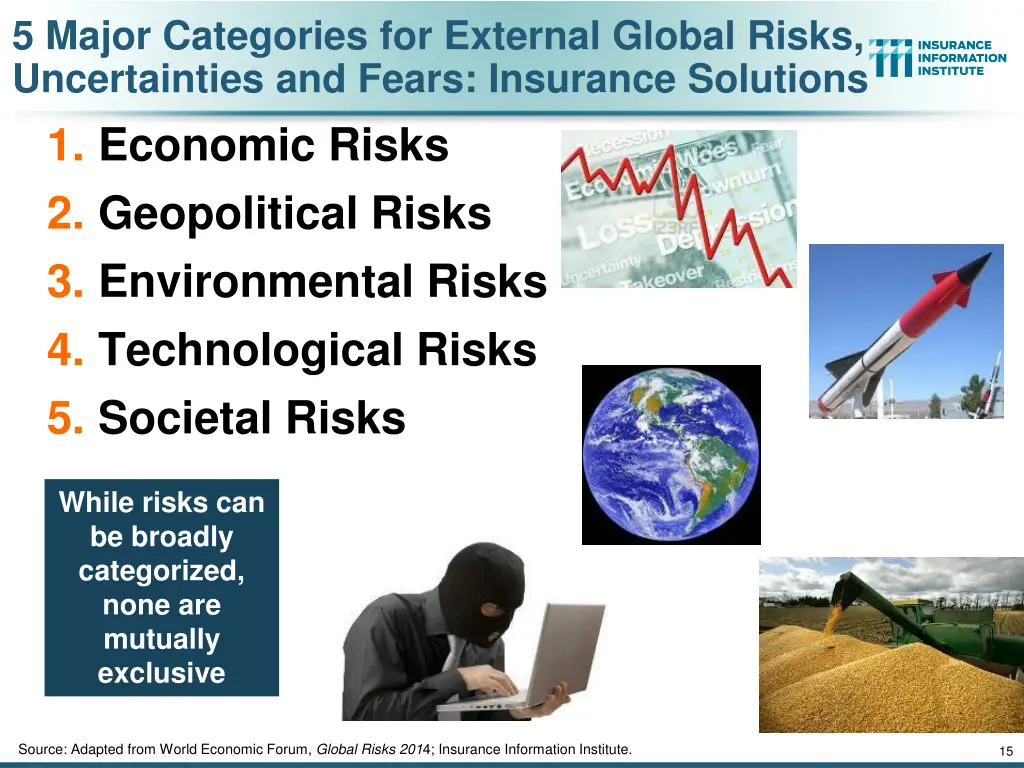5 major categories for external global risks
