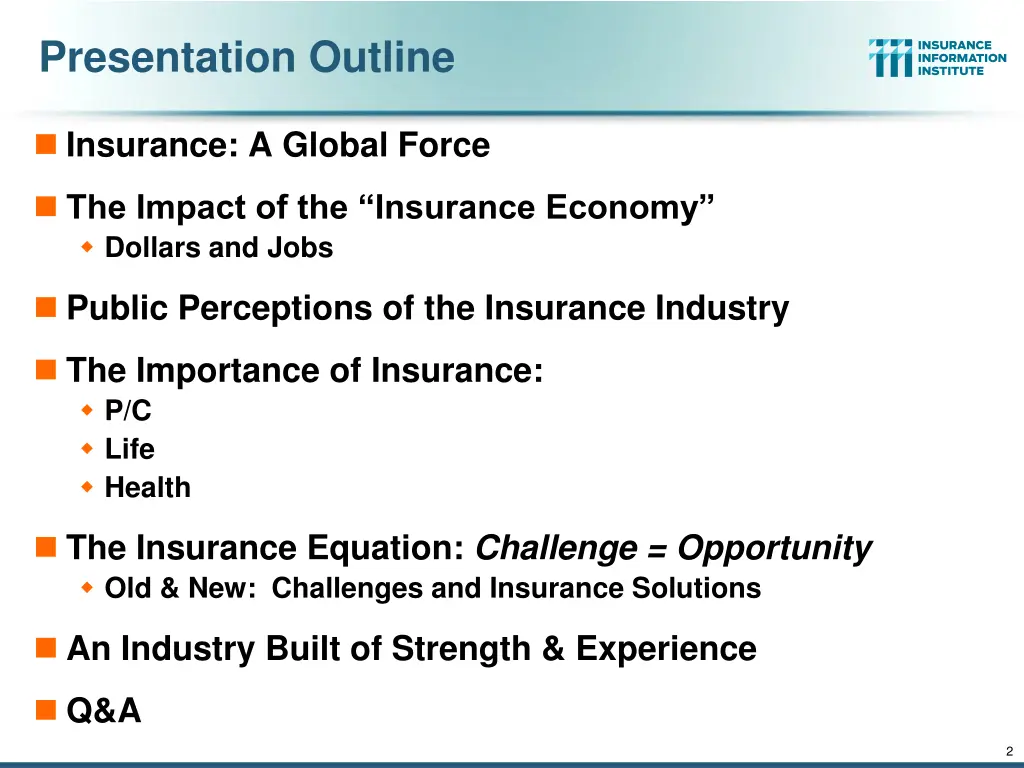 presentation outline