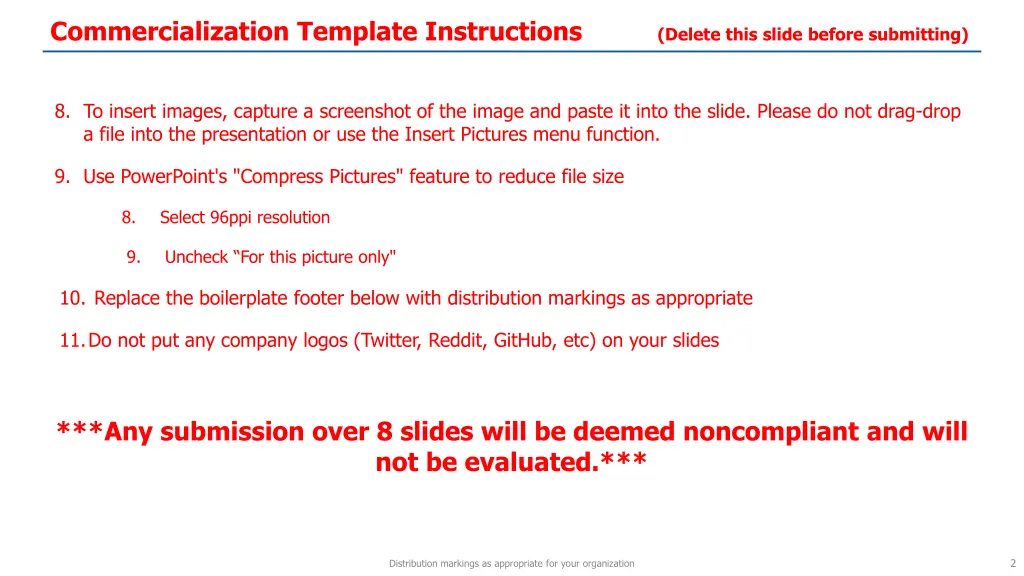 commercialization template instructions delete 1