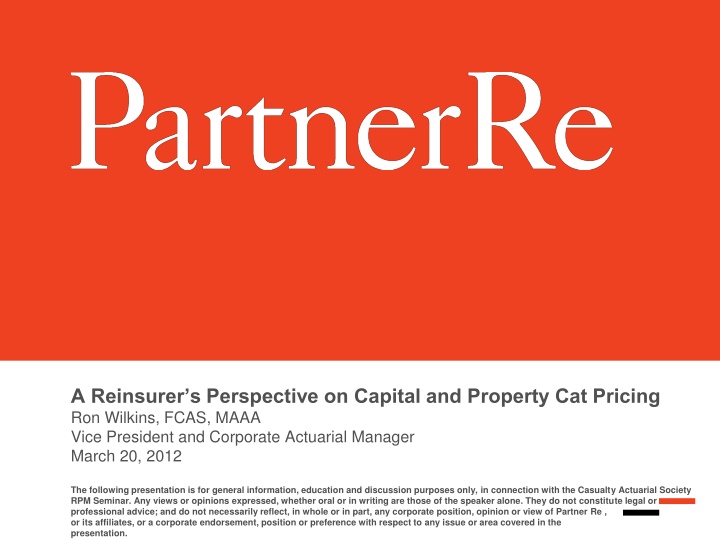 a reinsurer s perspective on capital and property
