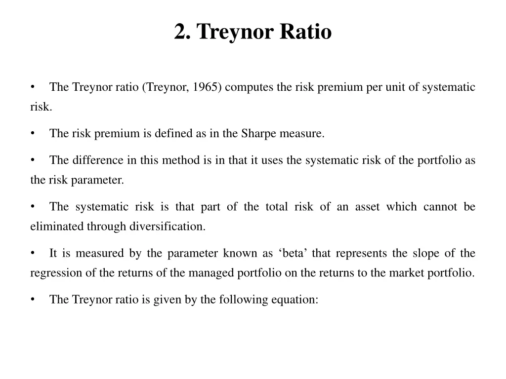 2 treynor ratio