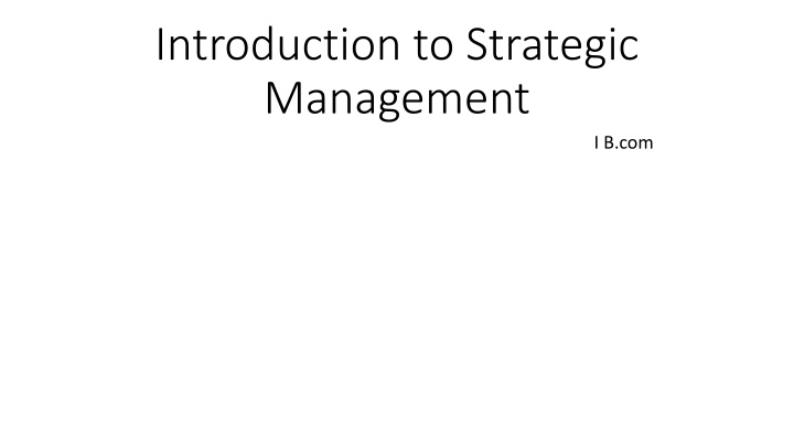 introduction to strategic management