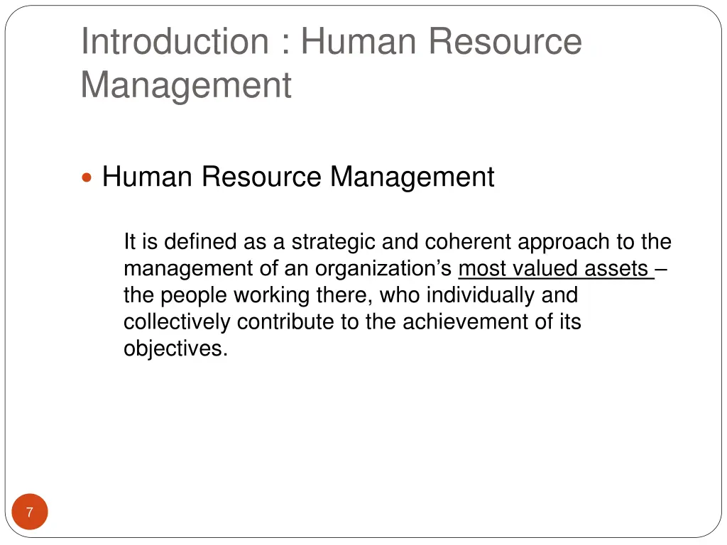 introduction human resource management