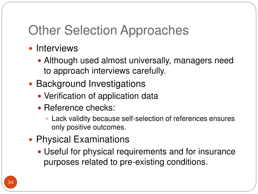 other selection approaches