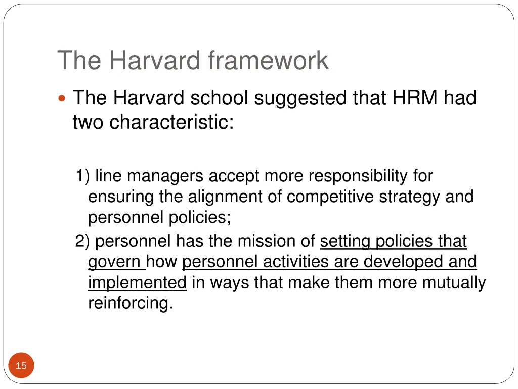 the harvard framework
