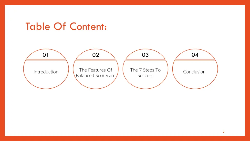 table of content