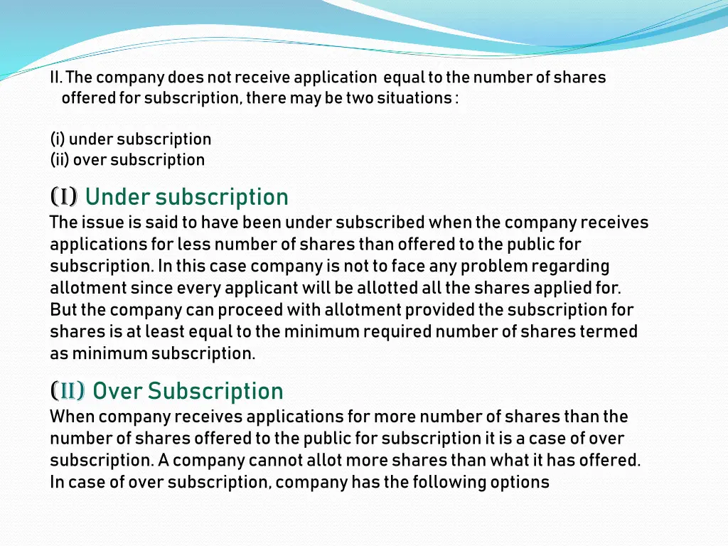 ii the company does not receive application equal