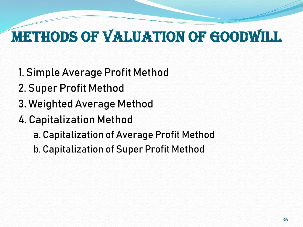 methods of valuation of goodwill methods