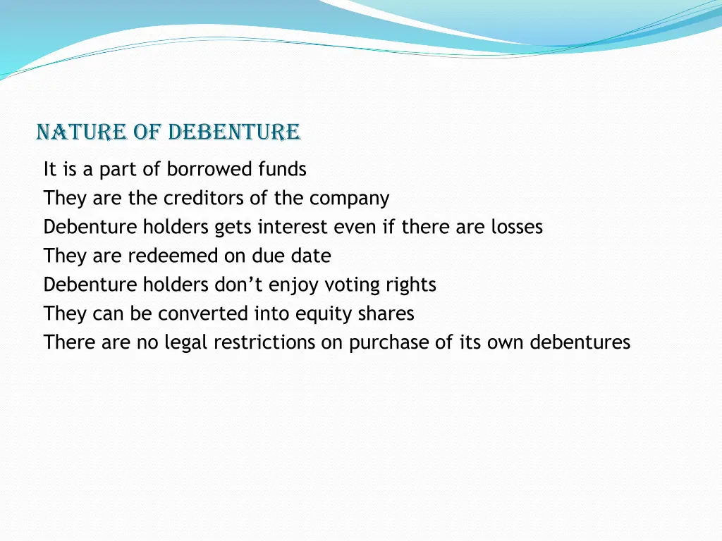 nature of debenture