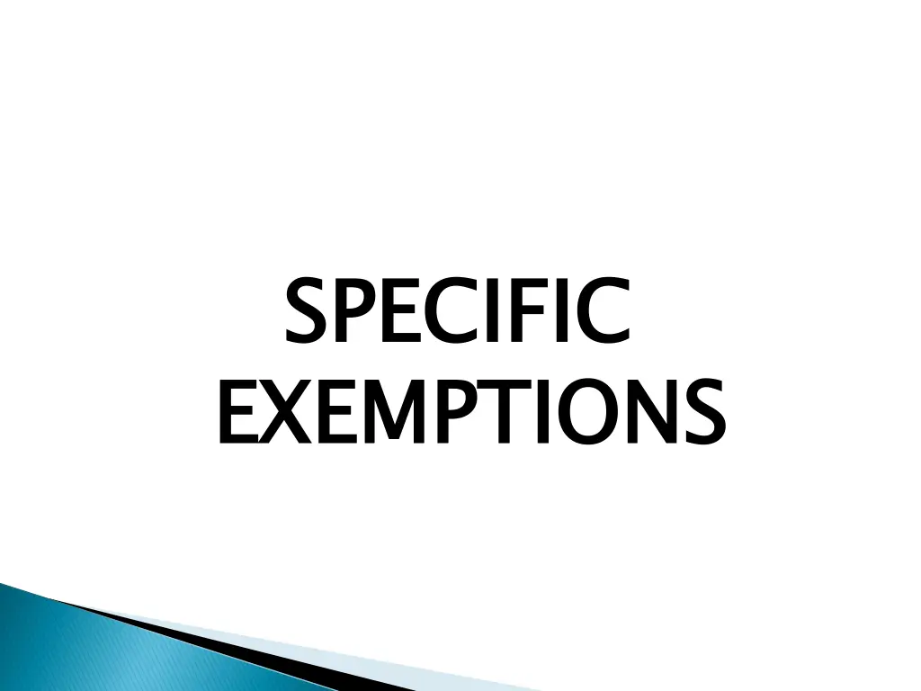 specific exemptions