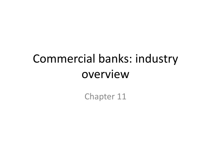 commercial banks industry overview