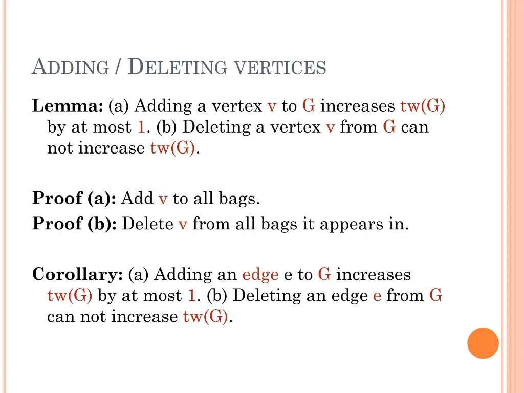 a dding d eleting vertices