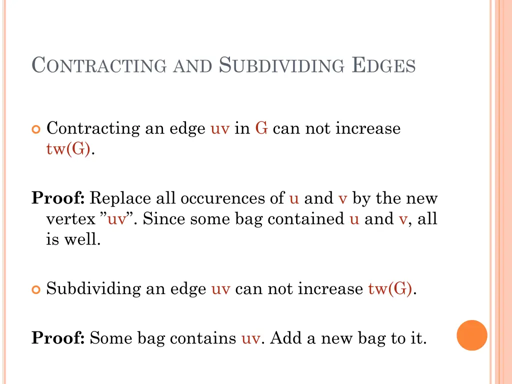c ontracting and s ubdividing e dges