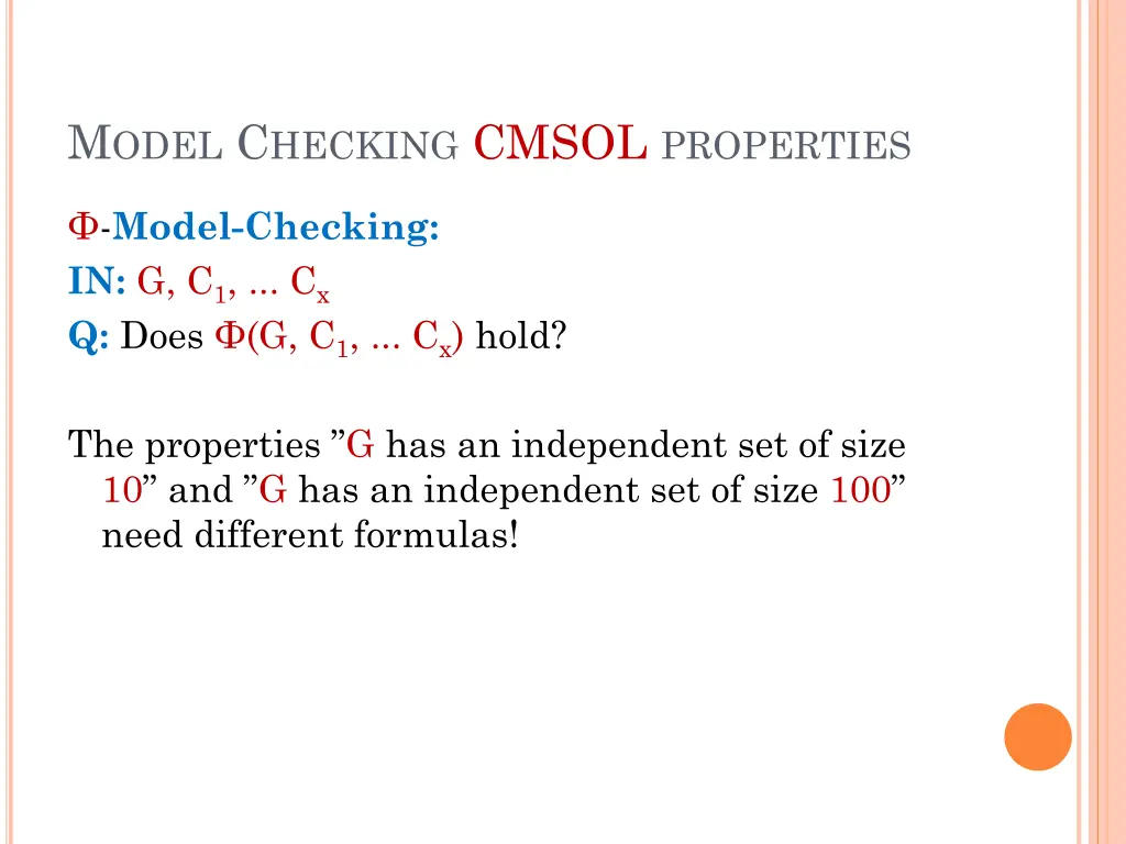 m odel c hecking cmsol properties