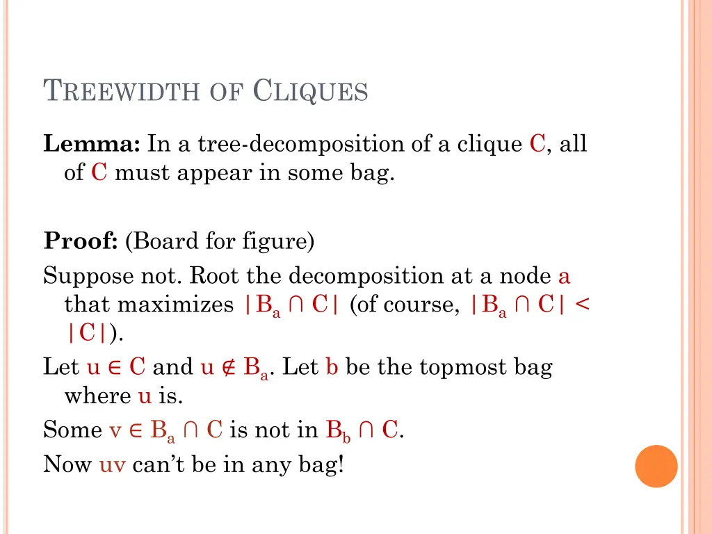 t reewidth of c liques