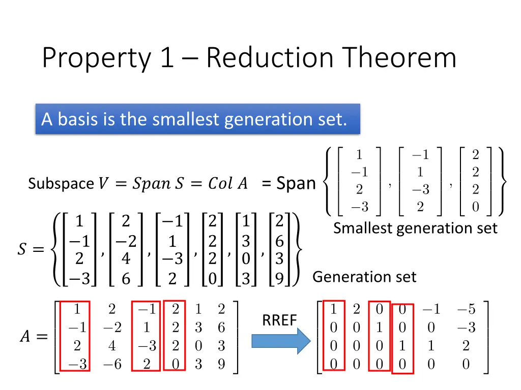 property 1 reduction theorem 2